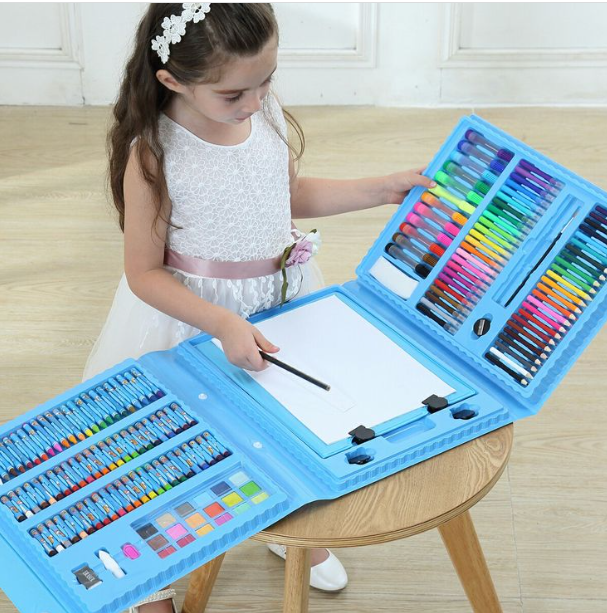 SOLO POR TIEMPO LIMITADO! SET DE ARTE 208 PIEZAS 🎁 COLORES, CRAYONES, PLUMONES
